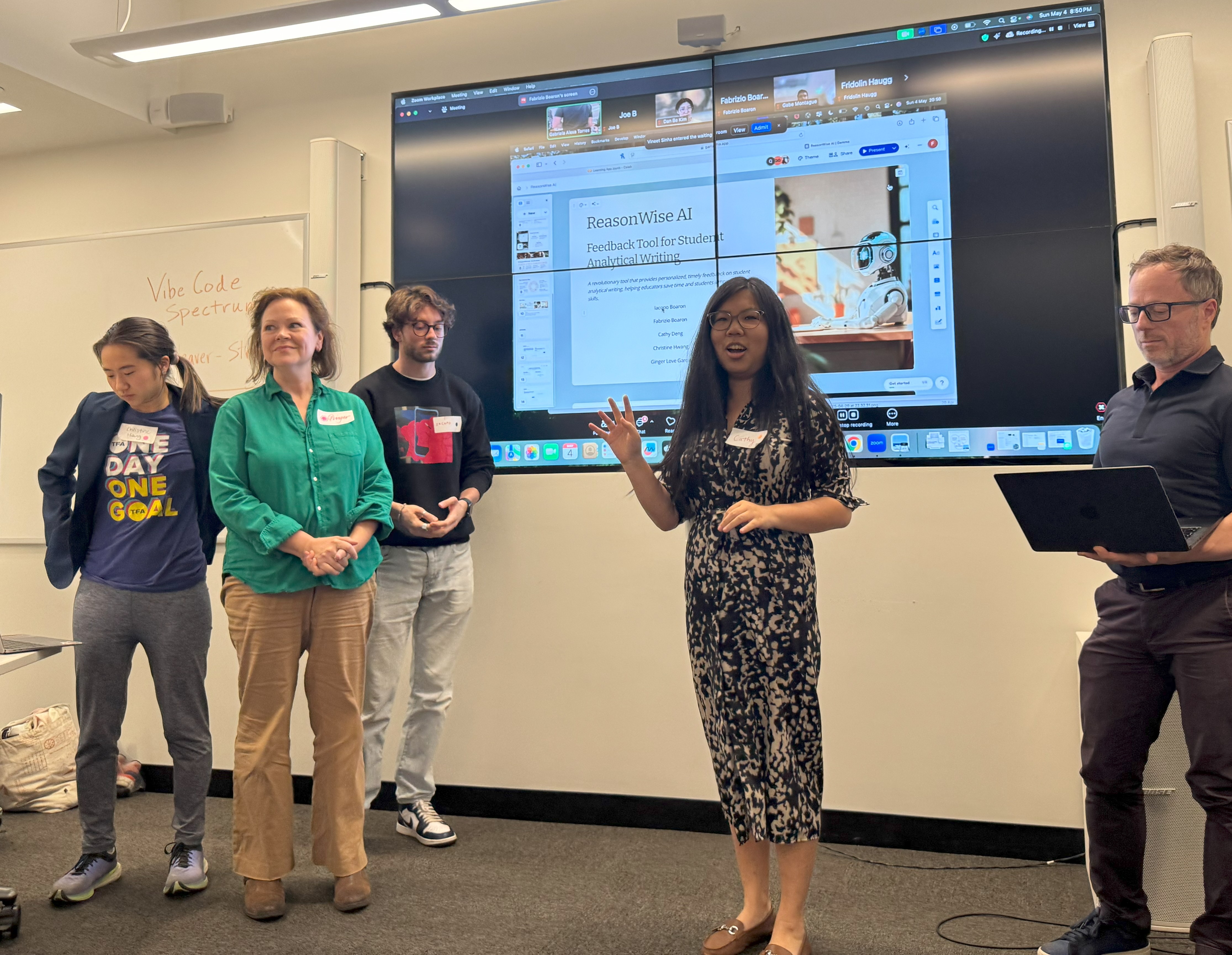 Team presenting their prototype during EdHack